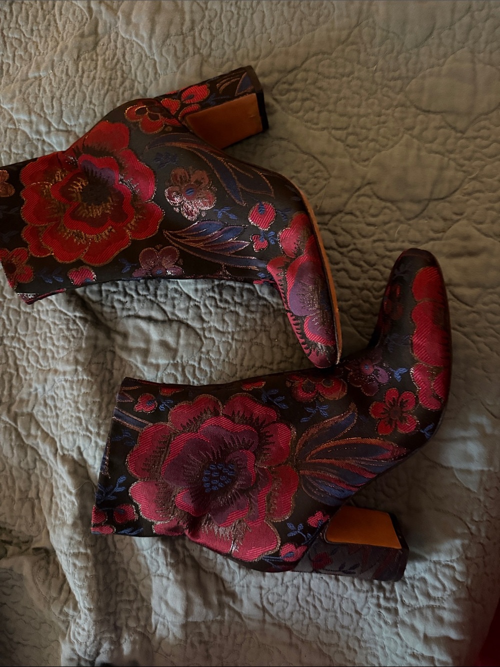 Marc Fisher Floral Patterned Ankle Boots